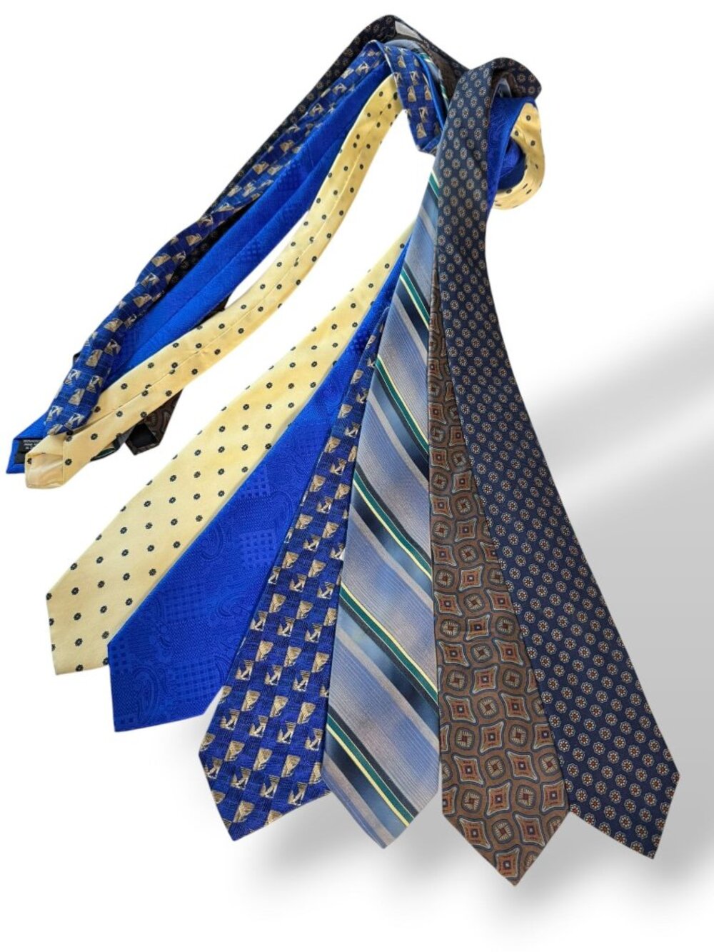 Mixed Lot Of 6 Vintage & Contemporary Ties Patterns & Stripes Assorted Design